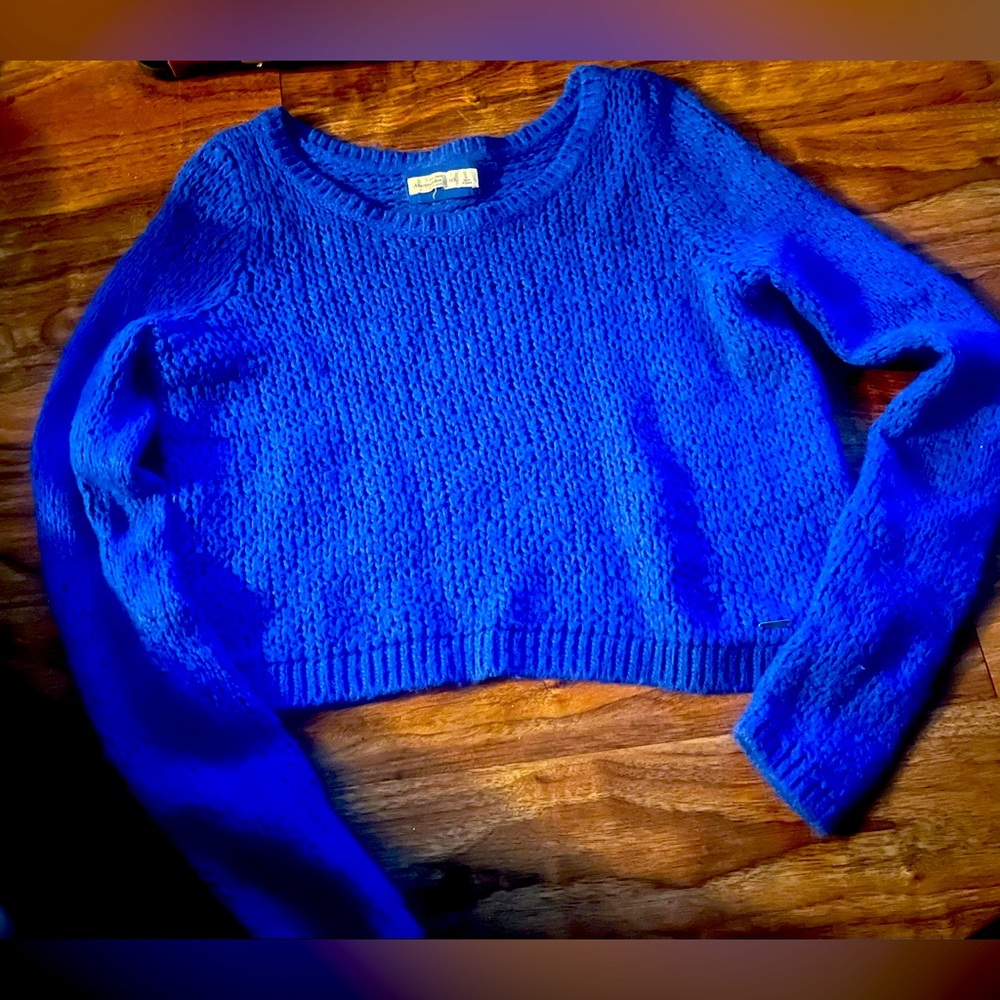 Abercrombie & Fitch Fishnet Sweater Royal Blue size L